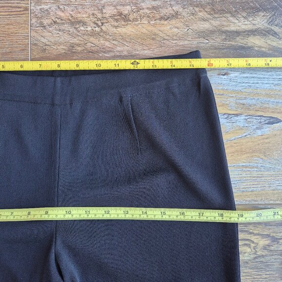 Exclusively Misook Slinky Knit Straight Leg Pants Elastic Waist Black - Picture 7 of 9